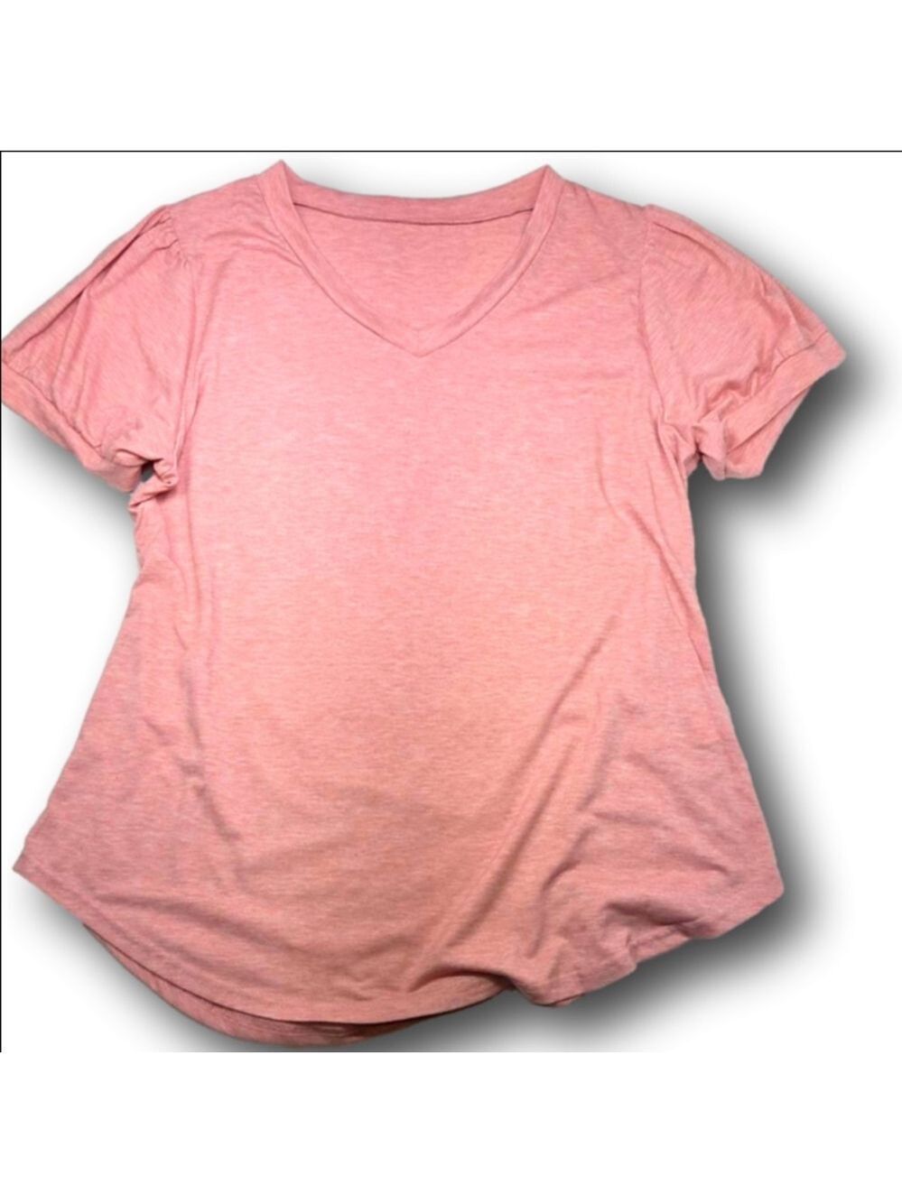 Women's Unbranded Pink Short Sleeve V-Neck Tee XL